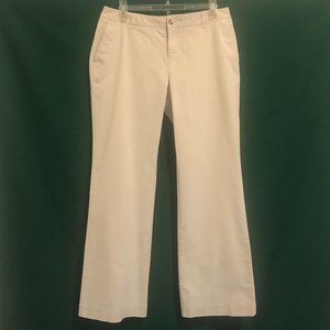 Eddie Bauer Chino Mercer Fit Pants Petite 10 EUC Light Cream 4 Pockets